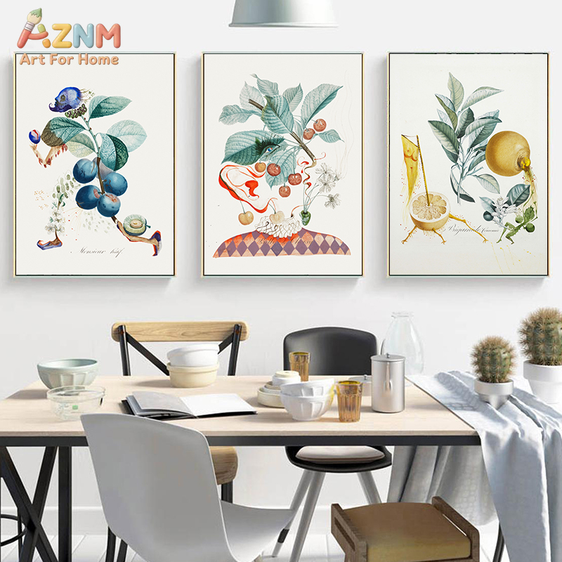 Vintage Fashion Wall Art - AZNM Seni Dinding Kanvas Gambar Buah