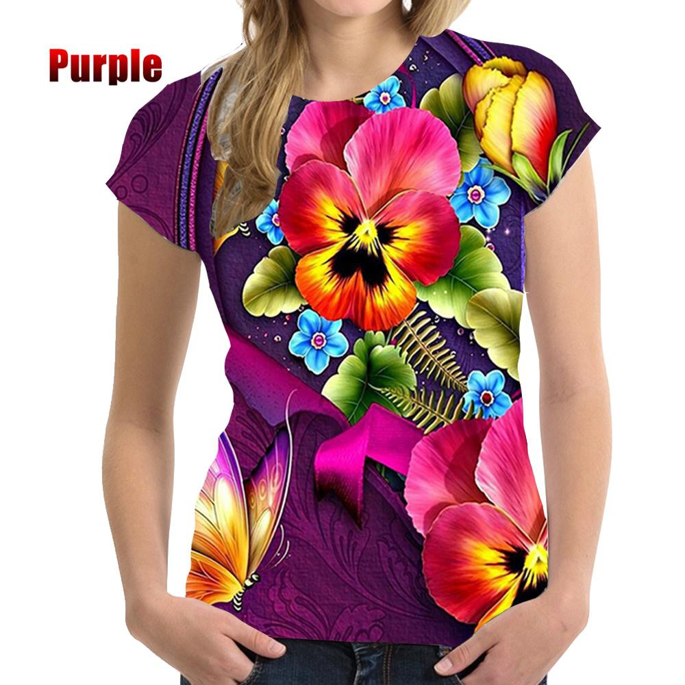 Tie Dye Shirt Vintage - Kaus motif bunga untuk wanita, kemeja