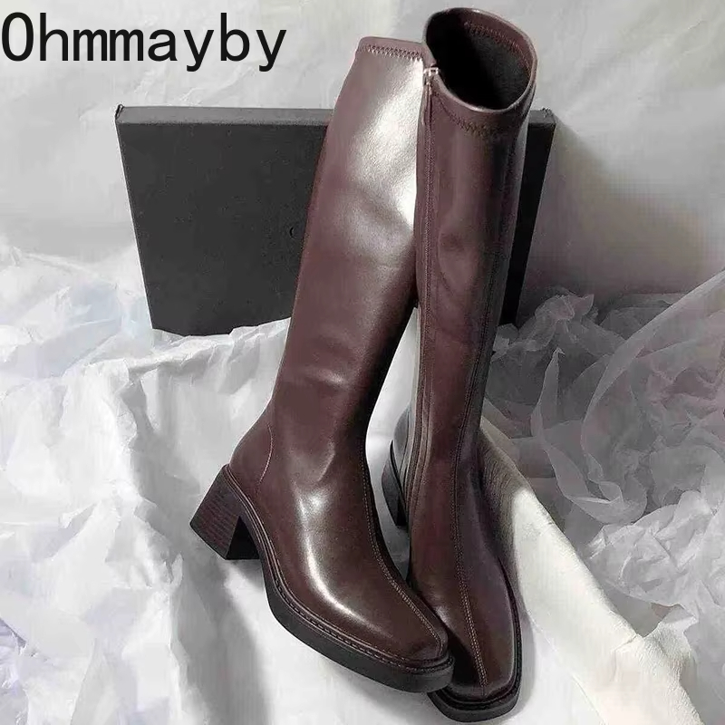 Vintage Style Women Fashion - Sepatu bot hak tebal wanita, sepatu