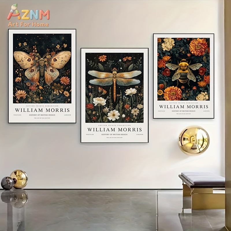 Vintage Fashion Wall Art - 3 Buah Set Cetakan Seni Dinding