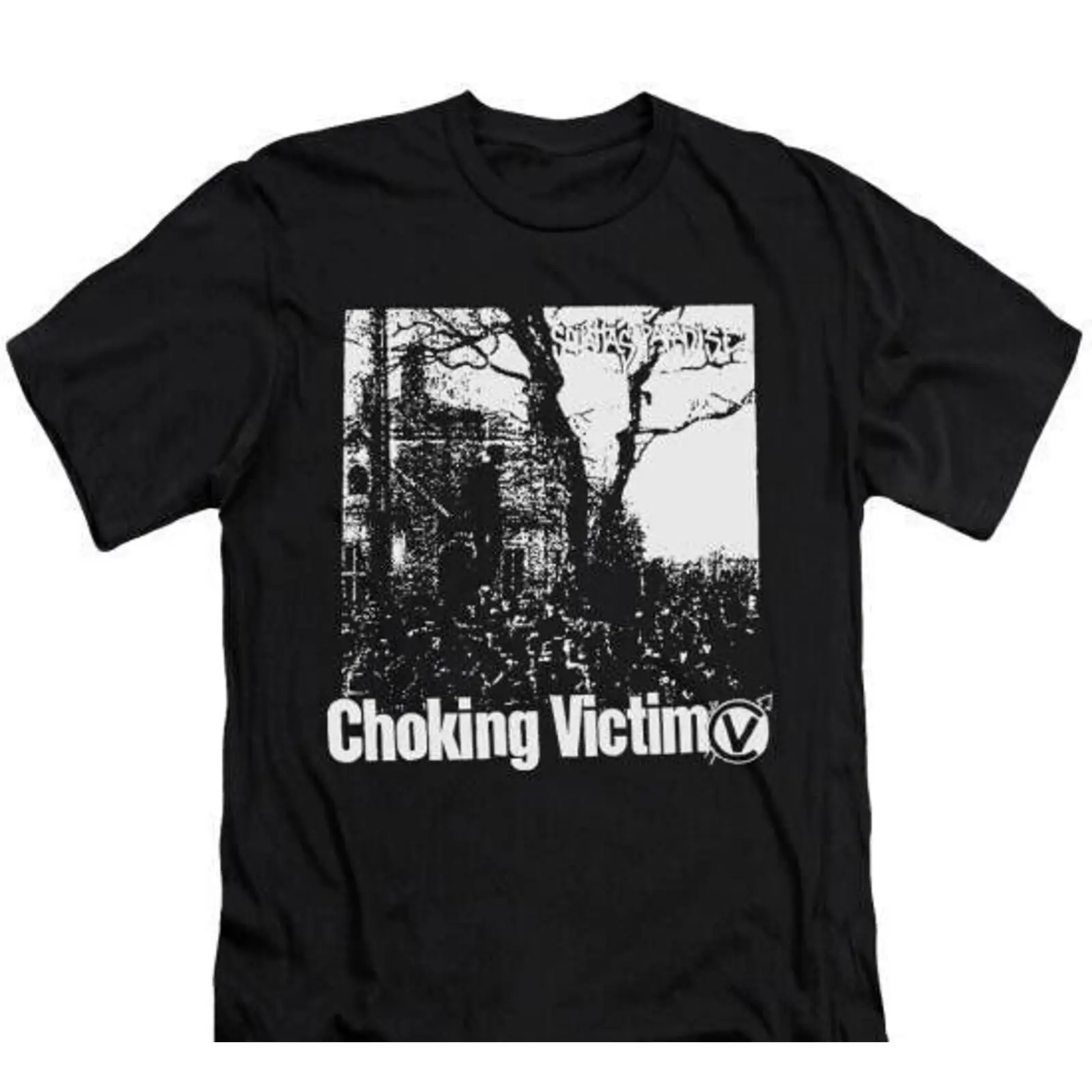 Vintage Fashion Victim Shirt - Kaos Hitam Unisex Choking Victim Squattas