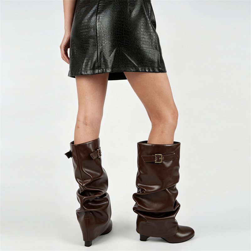 Sepatu bot setinggi lutut mode - Vintage Style Women Fashion ulasan dan harga
