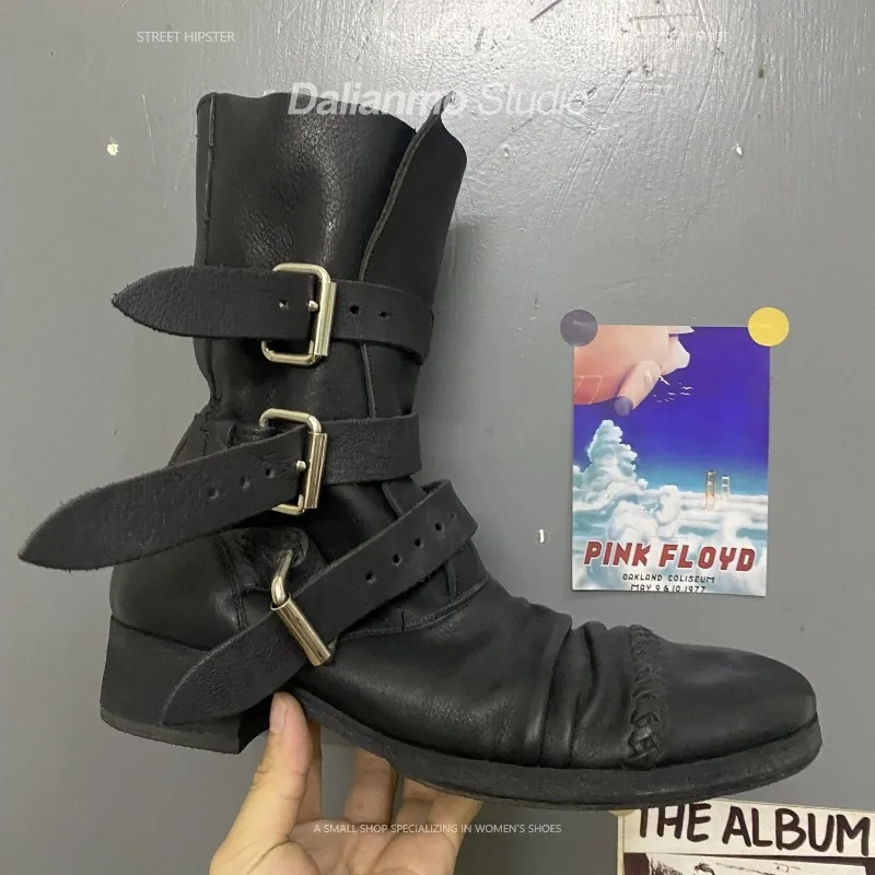 Sepatu Bot Kulit Asli Pria Mod - Vintage Style Women Fashion ulasan dan harga