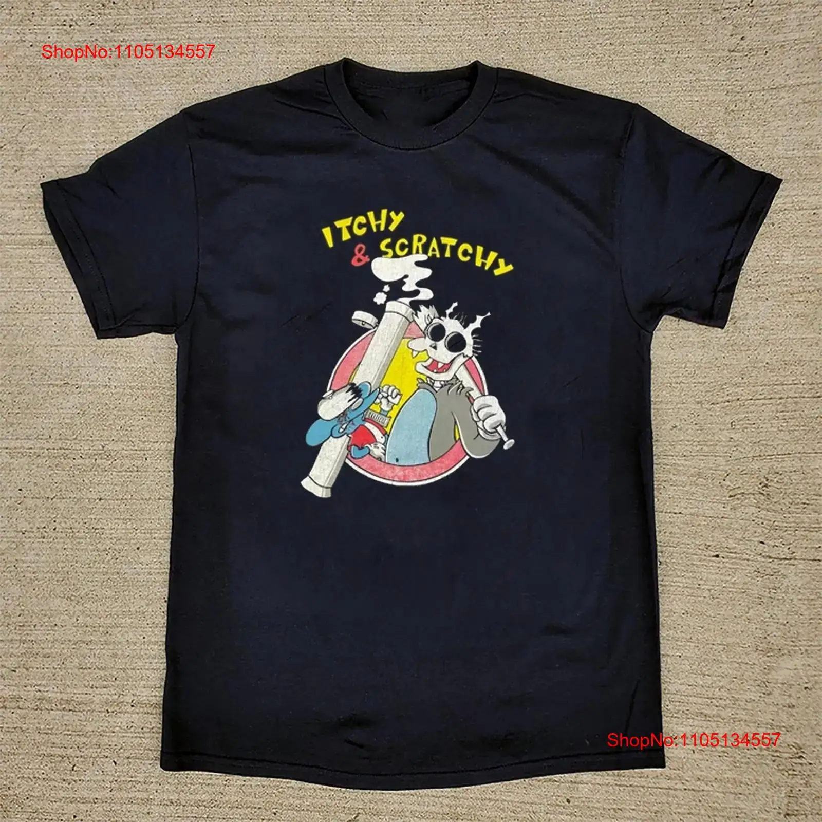 Kaos ITCHY SCRATCHY Show Hitam - Vintage Fashion Show ulasan dan harga