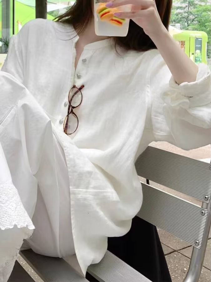 Kemeja Linen Putih Wanita Peli - Vintage Fashion Meaning ulasan dan harga