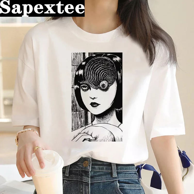 Junji ito kaus wanita harajuku - Tie Dye Shirt Vintage ulasan dan harga