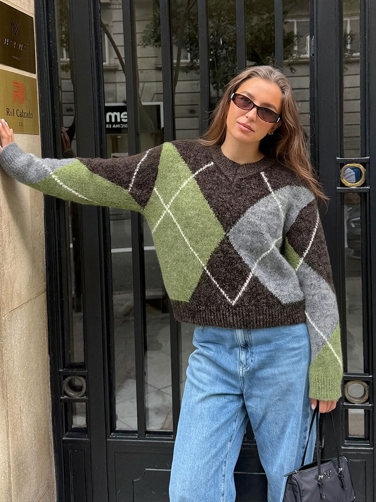 HH Sweater Rajut Motif Argyle  - Vintage Fashion Trends 2026 ulasan dan harga