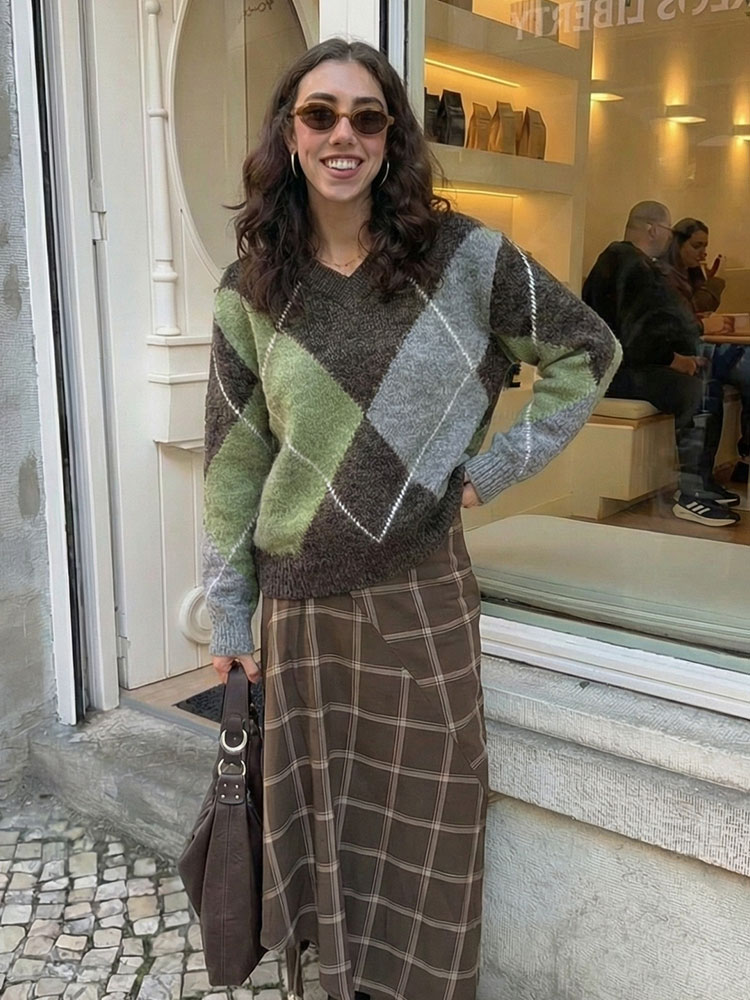 HH Sweater Rajut Motif Argyle  - Vintage Fashion Trends 2026 ulasan dan harga