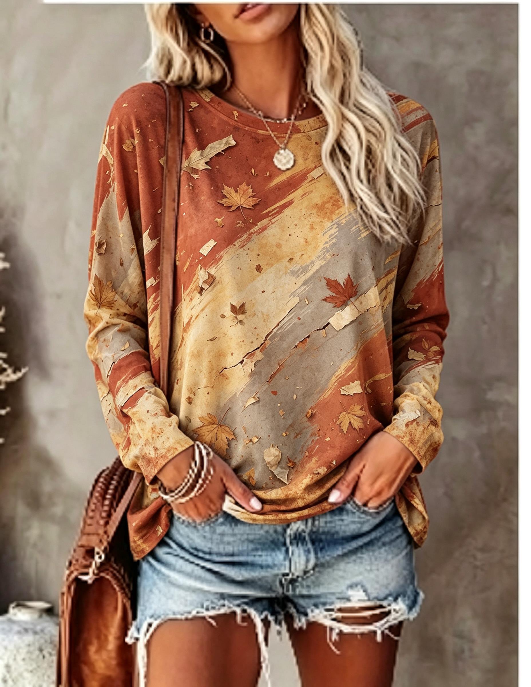 Kaos Lengan Panjang Wanita, Mo - Tie Dye Shirt Vintage ulasan dan harga