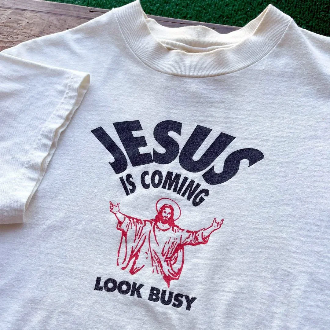 Yesus is Coming kaus cetakan b - Tie Dye Shirt Vintage ulasan dan harga