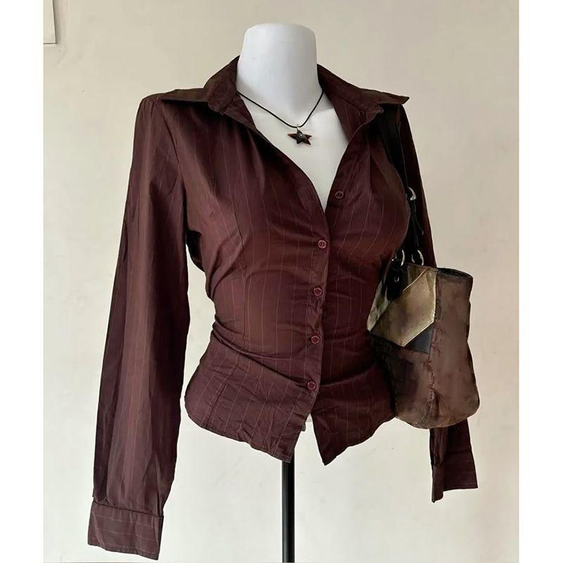 Kemeja Klasik Retro Baru Musim - Vintage Fashion Korea ulasan dan harga