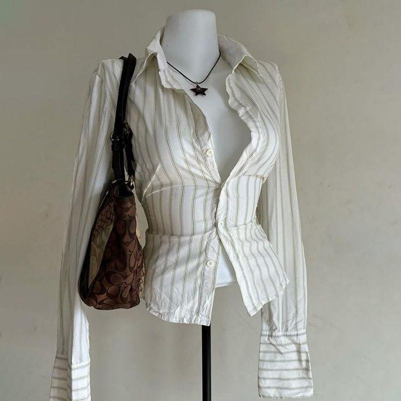 Kemeja Klasik Retro Baru Musim - Vintage Fashion Korea ulasan dan harga