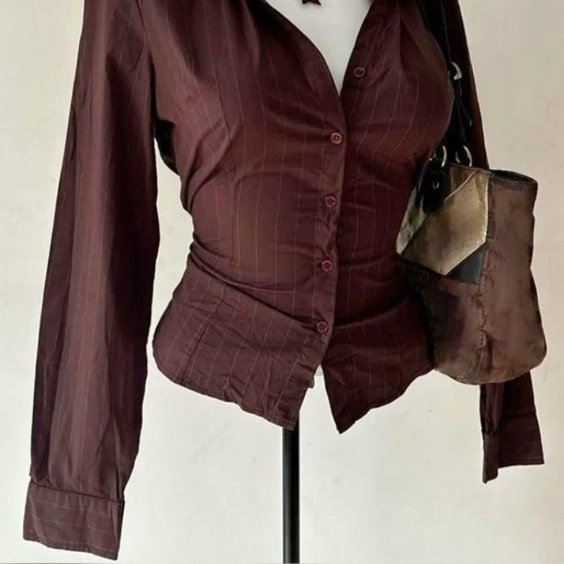 Kemeja Klasik Retro Baru Musim - Vintage Fashion Korea ulasan dan harga