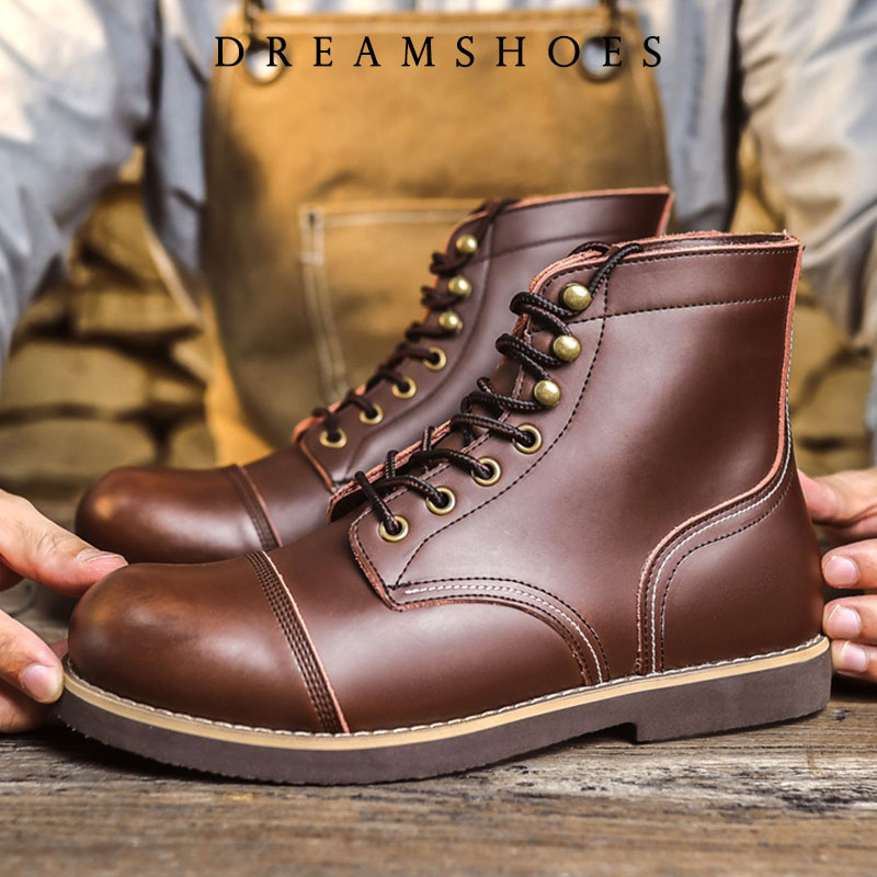 Sepatu Kasual Pria Kulit Sapi  - Vintage Fashion Boots ulasan dan harga
