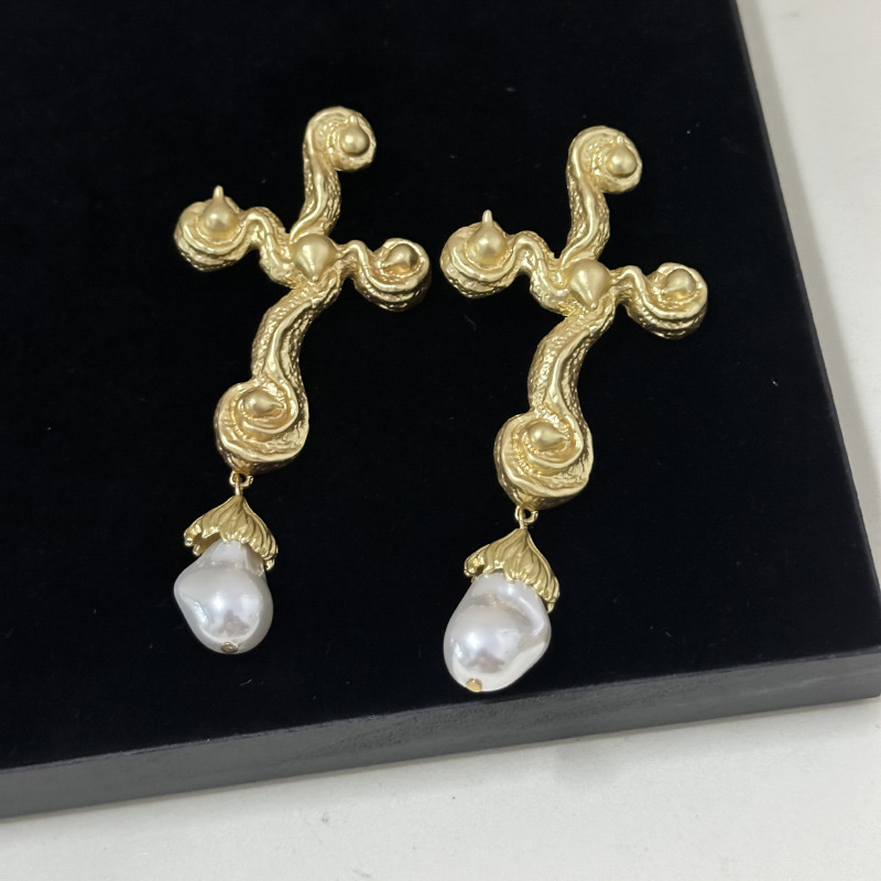 Anting-anting gantung salib ga - Vintage Fashion Show ulasan dan harga