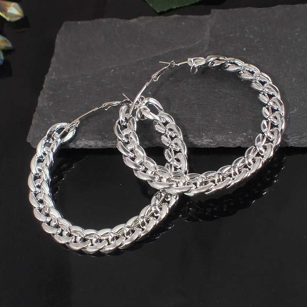Anting-anting lingkaran rantai - Vintage Fashion Korea ulasan dan harga