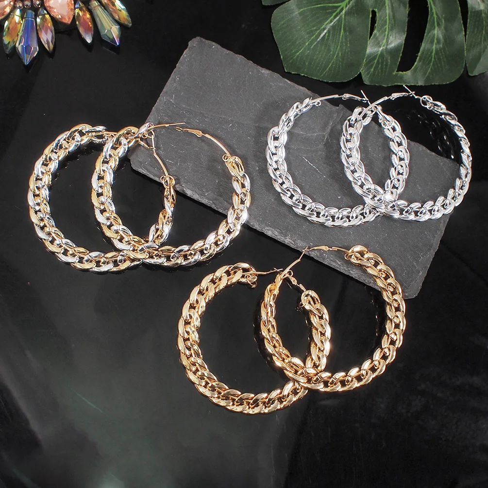 Anting-anting lingkaran rantai - Vintage Fashion Korea ulasan dan harga