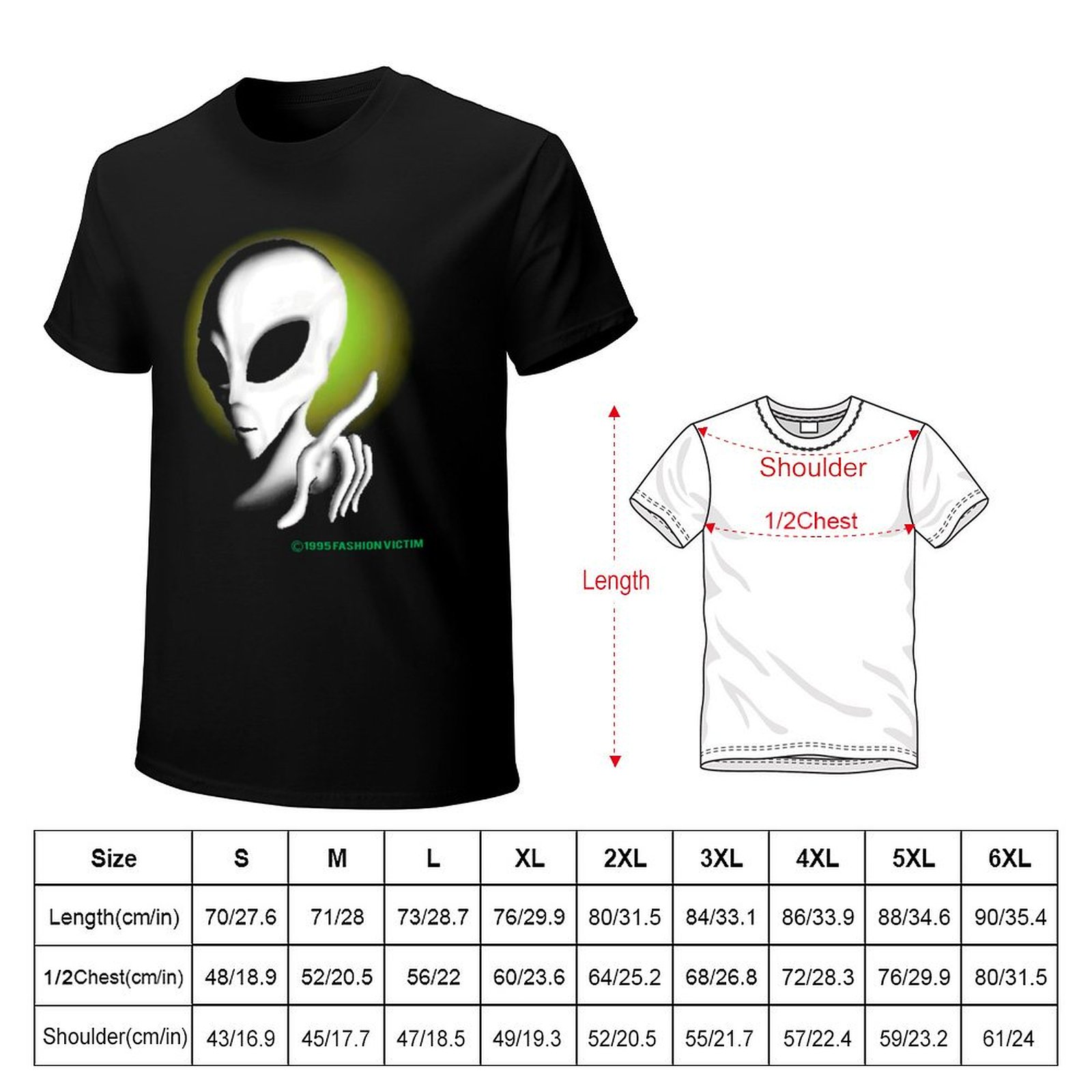 1995 ALIEN Kaos Vintage Glow I - Vintage Fashion Victim Shirt ulasan dan harga