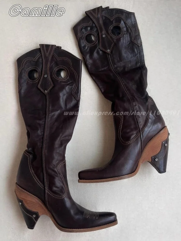 Sepatu bot kulit jari persegi  - Vintage Fashion In 2025 ulasan dan harga