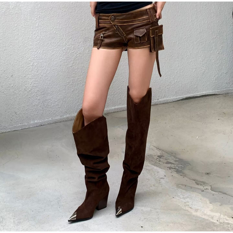 Sepatu bot berlipit bergaya vi - Vintage Fashion Boots ulasan dan harga