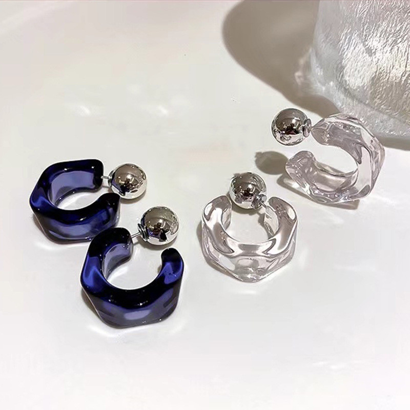 Anting-anting Hoop berbentuk C - Vintage Fashion Korea ulasan dan harga