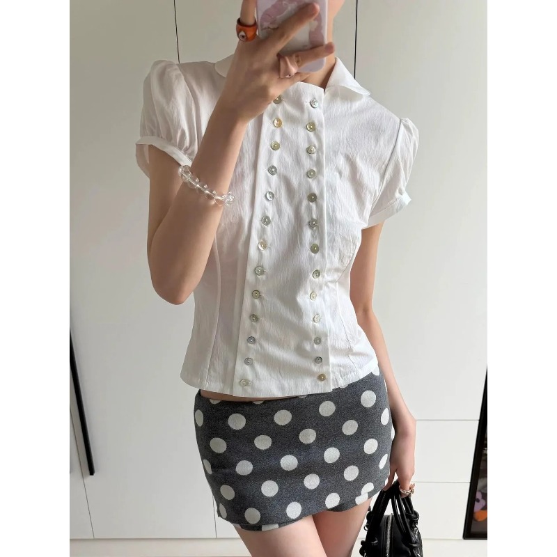 Blus Vintage Jepang Y2K Lengan - Vintage Fashion Korea ulasan dan harga