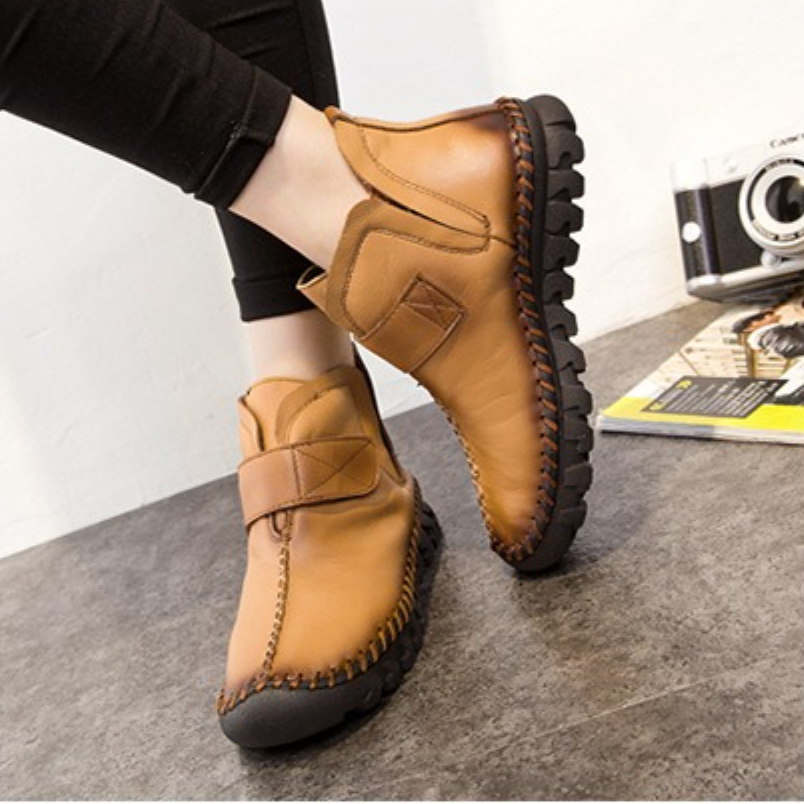 Sepatu Boots Kulit Asli Wanita - Vintage Style Women Fashion ulasan dan harga