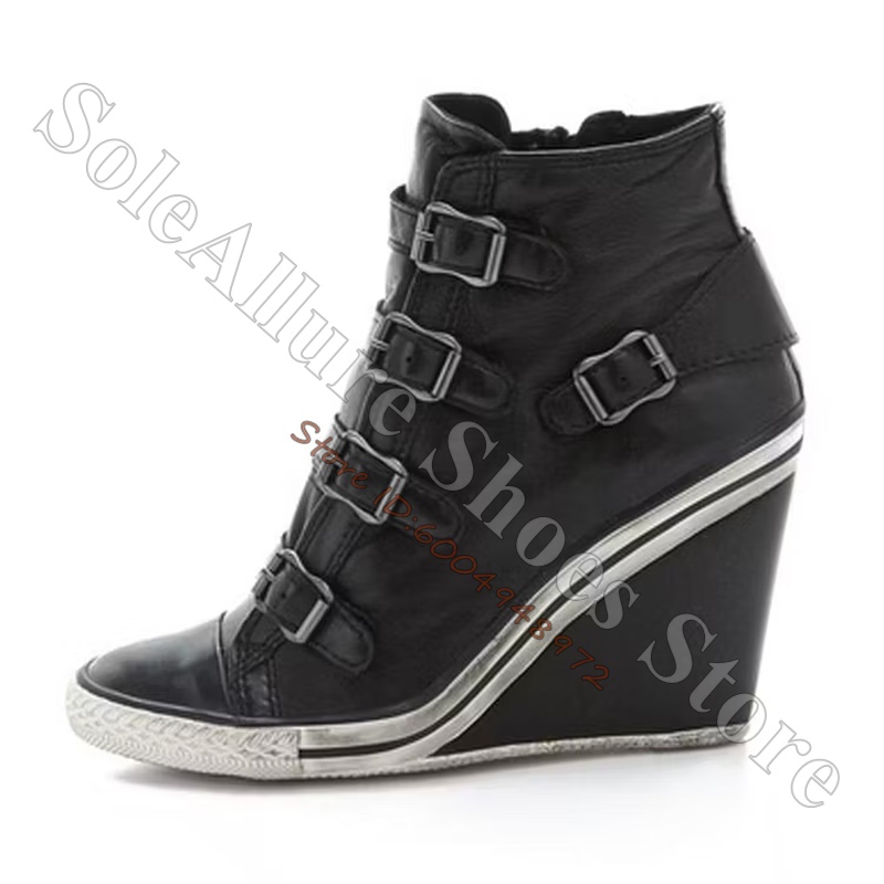 Sepatu Sneakers Wedge Tinggi B - Vintage Fashion Boots ulasan dan harga