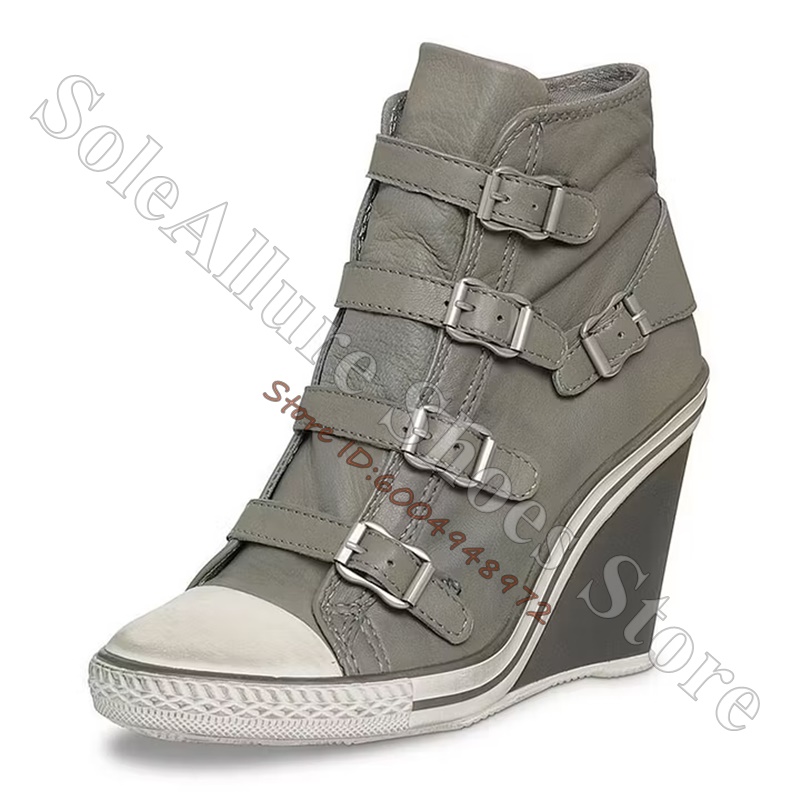 Sepatu Sneakers Wedge Tinggi B - Vintage Fashion Boots ulasan dan harga